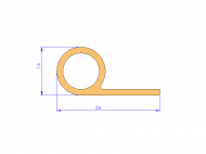 Silicone Profile P92577A - type format solid b/p shape - irregular shape