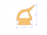 Silicone Profile P92577B - type format Double Hole - irregular shape