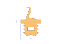 Silicone Profile P92577C - type format Double Hole - irregular shape