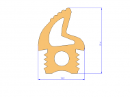 Silicone Profile P92577D - type format Double Hole - irregular shape