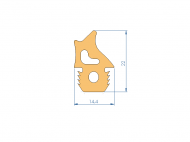 Silicone Profile P92577S - type format Double Hole - irregular shape