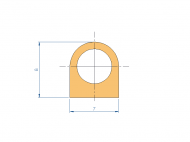 Silicone Profile P92584F - type format D - irregular shape