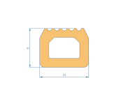 Silicone Profile P92595 - type format D - irregular shape