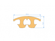 Silicone Profile P92743B - type format U - irregular shape