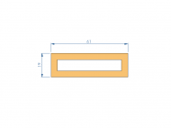 Silicone Profile P92770B - type format D - irregular shape