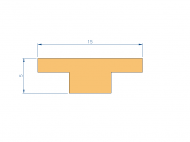 Silicone Profile P92979D - type format T - irregular shape