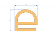 Silicone Profile P92989L - type format e - irregular shape