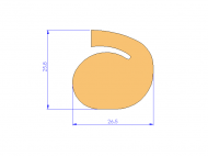 Silicone Profile P93031C - type format Cord - irregular shape