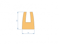 Silicone Profile P93054B - type format U - irregular shape