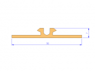 Silicone Profile P93066 - type format Flat Silicone profile with Bubble - irregular shape