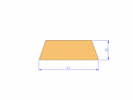 Silicone Profile P93097 - type format Trapezium - irregular shape