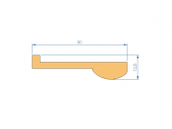 Silicone Profile P93097BD - type format solid b/p shape - irregular shape