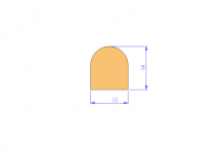 Silicone Profile P93122A - type format D - irregular shape