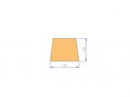 Silicone Profile P93122C - type format Trapezium - irregular shape