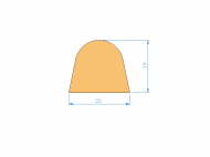Silicone Profile P93149AL - type format D - irregular shape