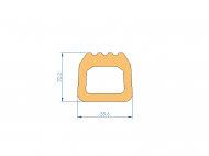 Silicone Profile P93149DL - type format D - irregular shape