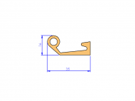 Silicone Profile P93183B - type format solid b/p shape - irregular shape