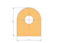 Silicone Profile P93183C - type format D - irregular shape