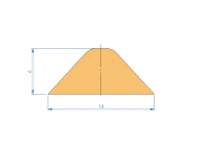 Silicone Profile P93183D - type format D - irregular shape