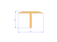 Silicone Profile P93227A - type format T - irregular shape