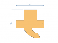 Silicone Profile P93227AF - type format T - irregular shape