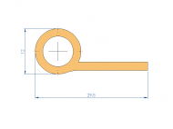 Silicone Profile P93227AH - type format solid b/p shape - irregular shape