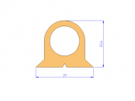 Silicone Profile P93227D - type format D - irregular shape