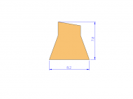Silicone Profile P9326B - type format Trapezium - irregular shape