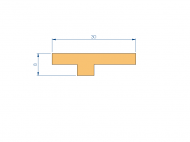 Silicone Profile P932BM - type format T - irregular shape