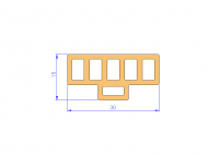 Silicone Profile P932E - type format T - irregular shape