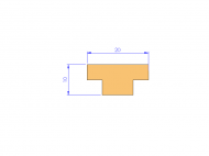Silicone Profile P932F - type format T - irregular shape