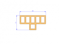 Silicone Profile P932G - type format T - irregular shape