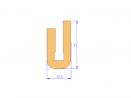 Silicone Profile P932I - type format U - irregular shape