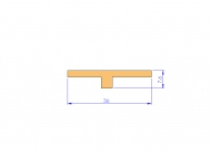 Silicone Profile P932J - type format T - irregular shape