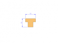 Silicone Profile P93347B - type format T - irregular shape