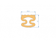 Silicone Profile P93395AS - type format D - irregular shape