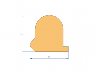 Silicone Profile P93395BQ - type format D - irregular shape