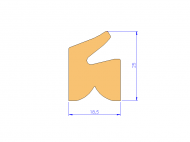 Silicone Profile P93473A - type format Lipped - irregular shape
