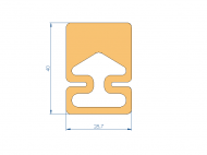 Silicone Profile P93508AZ - type format D - irregular shape