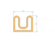 Silicone Profile P93508CL - type format D - irregular shape