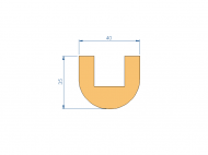 Silicone Profile P93508CX - type format U - irregular shape