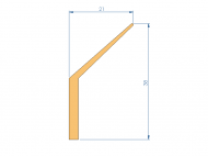 Silicone Profile P93508EC - type format Lipped - irregular shape