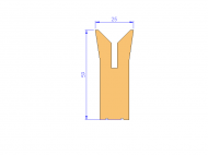 Silicone Profile P93524C - type format U - irregular shape