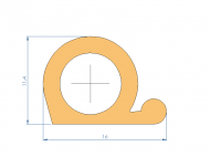 Silicone Profile P93524H - type format solid b/p shape - irregular shape