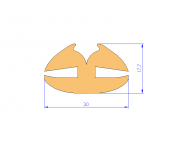 Silicone Profile P93527A - type format Lamp - irregular shape