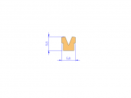 Silicone Profile P93531A - type format U - irregular shape