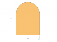 Silicone Profile P93537BR - type format D - irregular shape