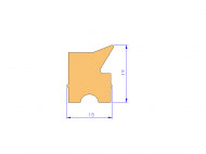 Silicone Profile P93537C - type format Lipped - irregular shape