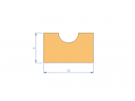 Silicone Profile P93537CW - type format U - irregular shape