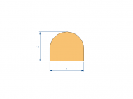 Silicone Profile P93537CZ - type format D - irregular shape